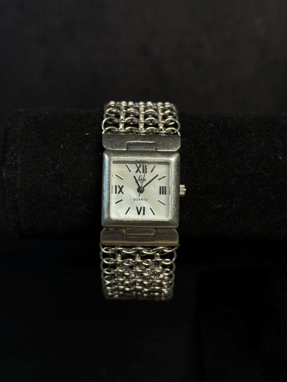 Sterling Silver Aria Quartz Watch Woven Link Band